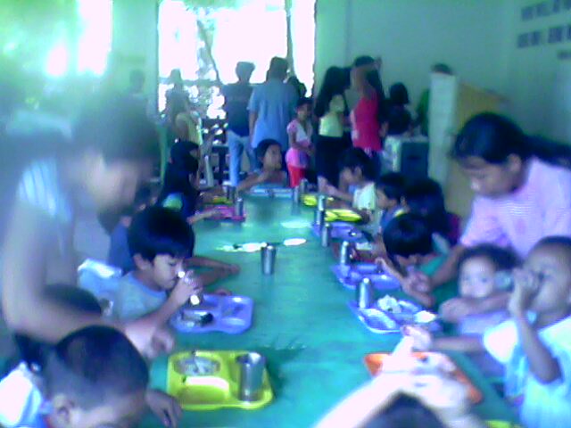Feeding meal at church